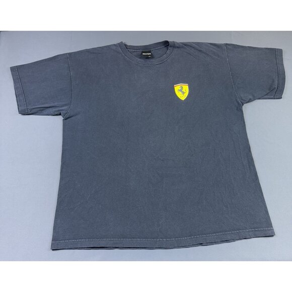 Rare Vintage 1999 90s Ferrari Cars Promo Small Logo Black Shirt USA Made 2XL - Picture 1 of 7